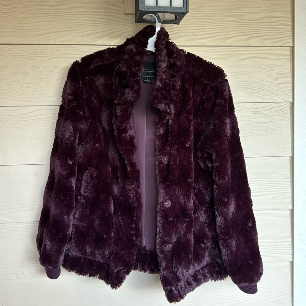 Sanctuary faux fur jacket.  Size Med / Purple